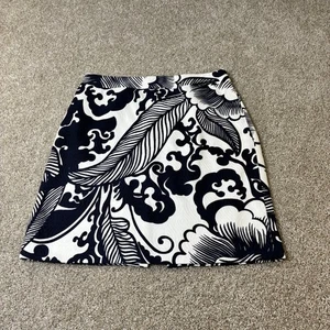 Milly of New York Skirt Floral Blue White Print Cotton Blend Mini Size 6 - Picture 1 of 6