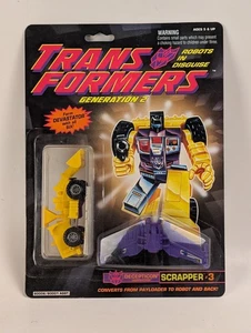 1994 Hasbro Transformers G2 Vintage Decepticon Scrapper Constructicon Yellow - Picture 1 of 2