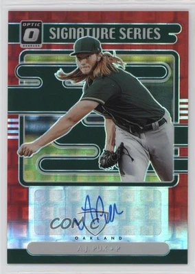 2021 Panini Donruss Optic Signature Series Red Pandora Prizm 4/8 AJ Puk Auto - Image 1 of 3
