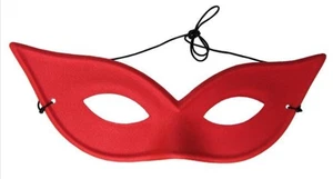 Red Harlequin Masquerade Venetian Eye Mask Adult Accessory One Size - Picture 1 of 1