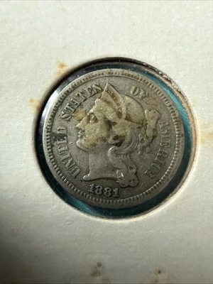 1881 Three Cent Nickel - Early US Type Coin 3 Cent (x007) - Image 1 of 2