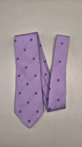 Paul Smith Mens Silk Tie Purple Floral Polka Dots Italy Made 8.5cm - Picture 1 of 3