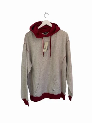 Urban Outfitters BDG Hoodie Grey Red Panelled RRP £55 Size M Oversized - Image 1 of 4