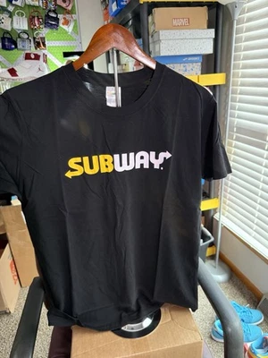 Camiseta SUBWAY Logo Talla Grande Negra Trabajador Personal Empleado Restaurante Sub Foto 1 de 3