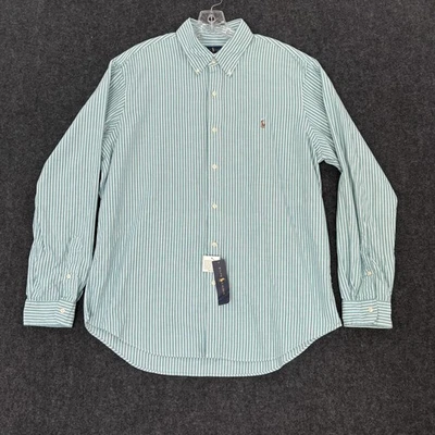 Ralph Lauren Shirt Men's XL Green White Stripe Button Down Cotton Classic Fit - Image 1 of 4