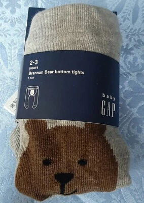 NWT Baby Gap BRANNAN BEAR GRAY Sweater Knit TIGHTS 12-24 mo OR 2-3 yrs OR 4-5 - Image 1 of 3
