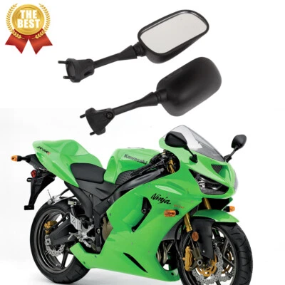 Motorcycle Rearview Mirrors For Kawasaki Ninja ZX6R 2005-2008 ZX10R 2004-2010 US - Image 1 of 4