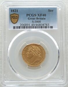 1821 Great Britain George IV Full Sovereign Gold Coin PCGS XF40