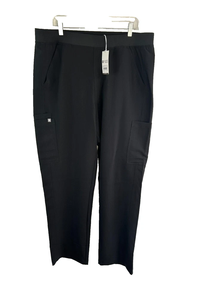 FIGS Women's Black Cargo Scrub Pants PO 3181 Size 2XL