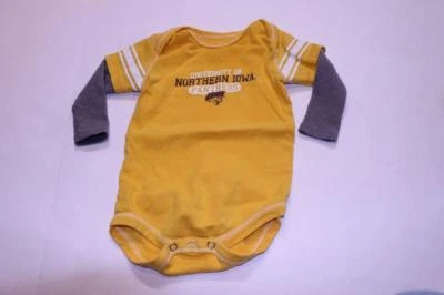 Infant/Baby Northern Iowa UNI Panthers 6 Months L/S Creeper One-Piece (Yellow) C - Image 1 of 2