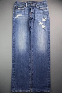 Abercrombie and Fitch Herrenjeans Slim Straight Distressed Größe 30x30 Button Fly - Bild 1 von 9