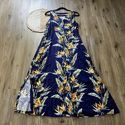 Vestido maxi havaiano feminino vintage feito no Havaí com cinto ajustável PARADISE FOUND - Imagem 1 de 4