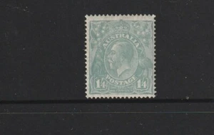 STAMPS AUST KGV 1/4 GREENISH BLUE S MULTI PERF 14 MLH - Bild 1 von 2