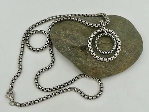David Yurman Round Box Necklace with Double Circle Pendant - Picture 1 of 5