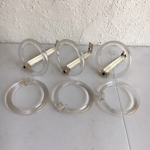 Clear Glass Curtain Festoon Ring Tie Backs Vintage 1940s - Picture 1 of 4