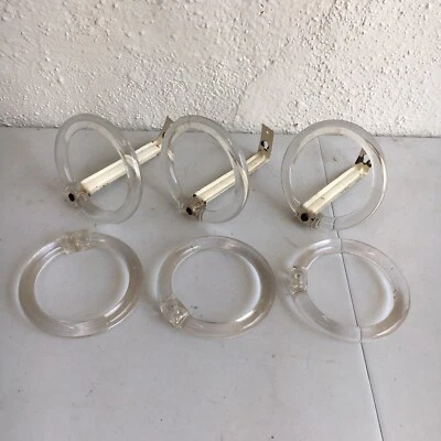 Clear Glass Curtain Festoon Ring Tie Backs Vintage 1940s - Image 1 of 4