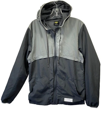 Athletic Works Jacket Mens Small Gray Full Zip Lightweight Hooded Mesh Lined - Image 1 of 4