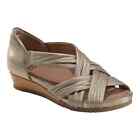 Earth Shoes Ficus Gemini Women's Leather Washed Gold 8.5 Wide