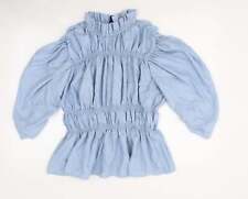 Vera Moda Womens Blue Viscose Basic Blouse Size XS Mock Neck