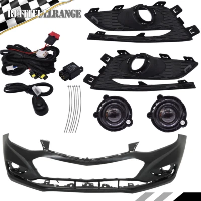 For 2016-2018 Chevrolet Cruze Front Bumper Cover&LH+RH Fog Lights Driving Lamps — 第 1/4 张图片