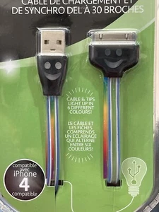 Rare iPod classic Charge/Sync Cable With LEDs, For all 30-pin iPhones And iPods - Picture 1 of 4