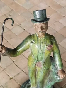 Sculpture Statue en métal polychrome d'origine gentleman Parisien , Ancien - Imagen 1 de 8