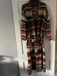 Beautiful Ralph Lauren Lambswool Southwestern Long Cardigan Size Medium - Picture 1 of 5