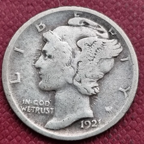 1921 Mercury Dime 10c Better Grade #60389 Cover