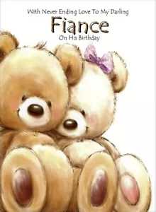To My Darling Fiancé On His Birthday Large A4 Birthday Card For Him With Love - Picture 1 of 3