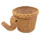 3X(Handmade Bamboo Elephant Wicker Picnic Basket Food Bread Camping Picnic Baske