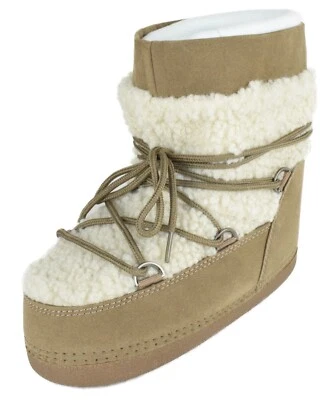 Top Moda Women Rain Snow Winter Waterproof boots Sherpa Fur Ankle Emmett36 Beige - Image 1 of 4