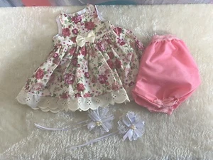 REBORN DOLL CLOTHES, DRESS PANTIES, TIE HAIR BOWS. 16" DOLL. - Picture 1 of 3