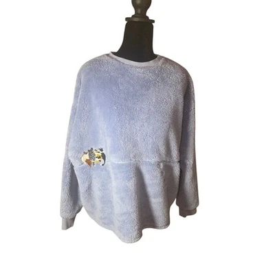 Graniph 模糊猫运动衫女士 F 薰衣草毛绒套衫刺绣猫  — 第 1/4 张图片