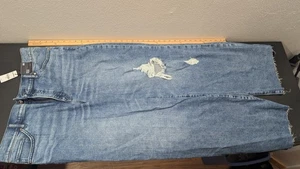 Express Jeans Size 14R Wide Leg High Rise Performance Stretch Distressed - Picture 1 of 10