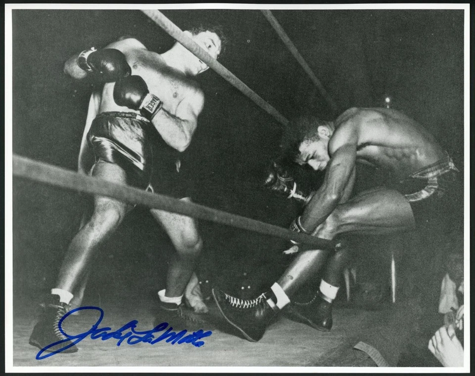 Foto 8x10 firmada por JAKE LaMOTTA | Boxeo genial - autógrafo Foto 1 de 1