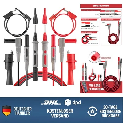 Elektronisches Multimeter-Messleitungs-Set für Spannungsmessung, CAT IV, Kabe... - Bild 1 von 4