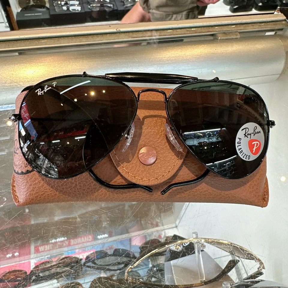 New Ray Ban Sunglasses RB 3030 Black outdoorsman Cable 58mm polarized lens - Image 1 of 1