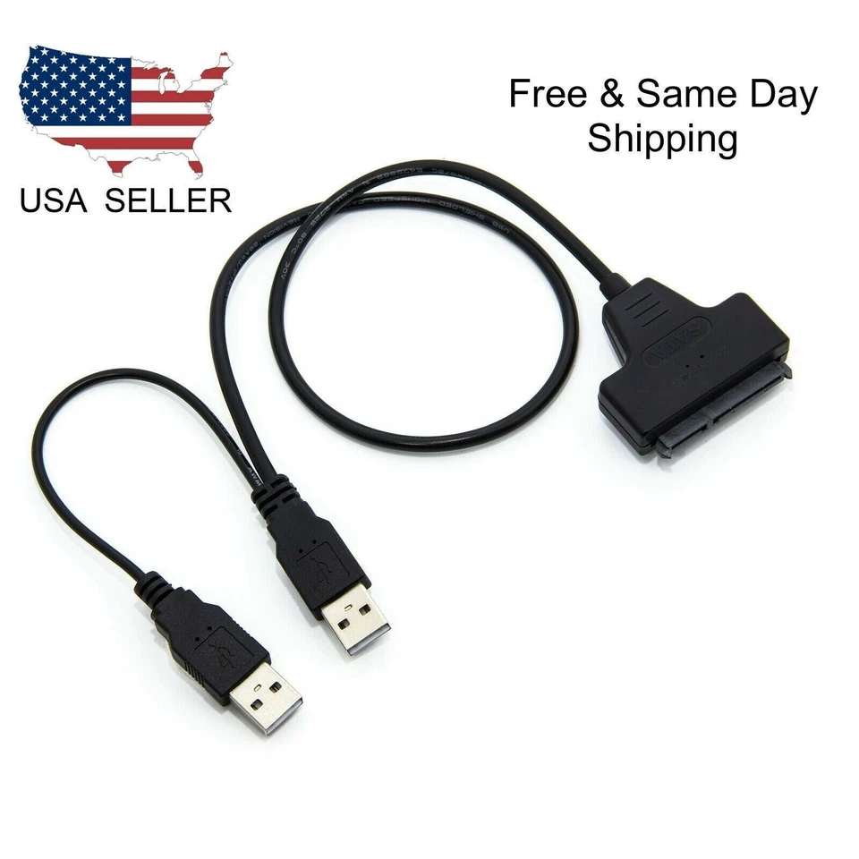 USB 2.0 to 2.5inch HDD 7+15pin SATA Hard Drive Cable Adapter For SATA SSD & HDD - Image 1 of 4