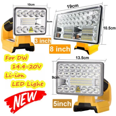 3/5/8 Inch Cordless LED Work Light Torch Lamp For DW 18V Li-Ion Battery 9W-30W - Image 1 of 4