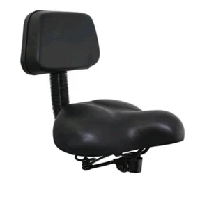 NEW BLACK BEACH CRUISER BICYCLE SEAT WITH BACK REST BLACK FOR BICYCLES  - Picture 1 of 6