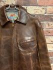 Aero Leather Horsehide Leather Jacket Brown