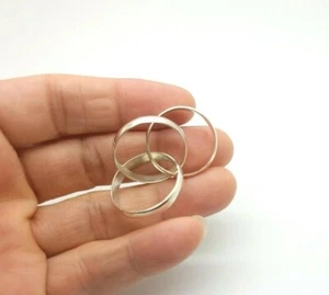 925 Sterling Silber miteinander verbundener Trinity Bandring Größe 10,5 - Bild 1 von 5