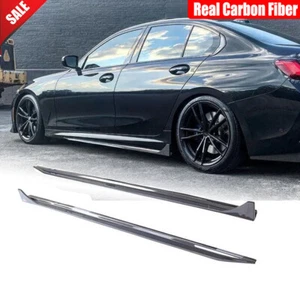 For BMW G20 G28 M-SPORT 2019-2023 Real Carbon Side Skirts Extension Lip Spoiler - Picture 1 of 12