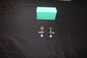 Amy Kahn Russell Sterling Pearl, Abalone and Topaz Pierced Earrings - Picture 1 of 6
