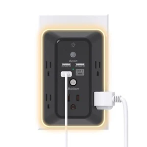 Surge Protector, Outlet Extender with Night Light, Addtam 5-Outlet Splitter a... - Picture 1 of 7