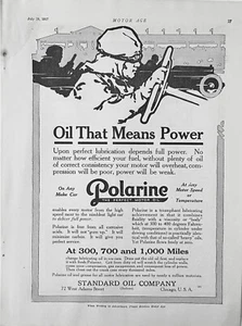 1917 Ad Standard Oil Co Chicago IL Polarine Motor Oil That Means Power - Picture 1 of 1