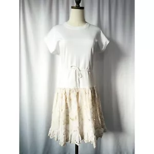 See By Chloe White Cotton Eyelette Dress Pretty - Picture 1 of 3