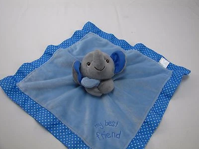 Manta de seguridad Garanimals elefante azul sosteniendo a mi mejor amigo lunares encantadores Foto 1 de 4