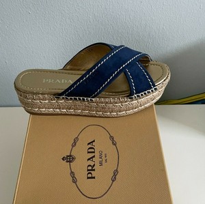 prada blue sandals