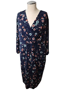 Motherhood Maternity Faux Wrapped Dress Floral V Neck Size 1X (82) - Picture 1 of 8